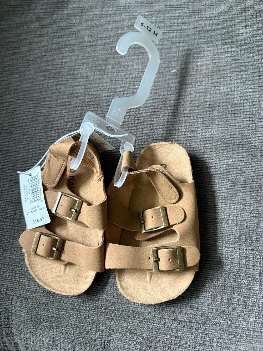 Baby Old Navy Tan Dual-Buckle Sandals 6-12 months NWT